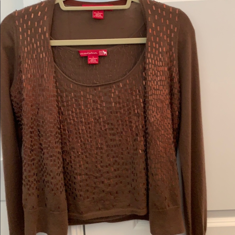 Wild about cashmere Saks fifth Avenue sweater set